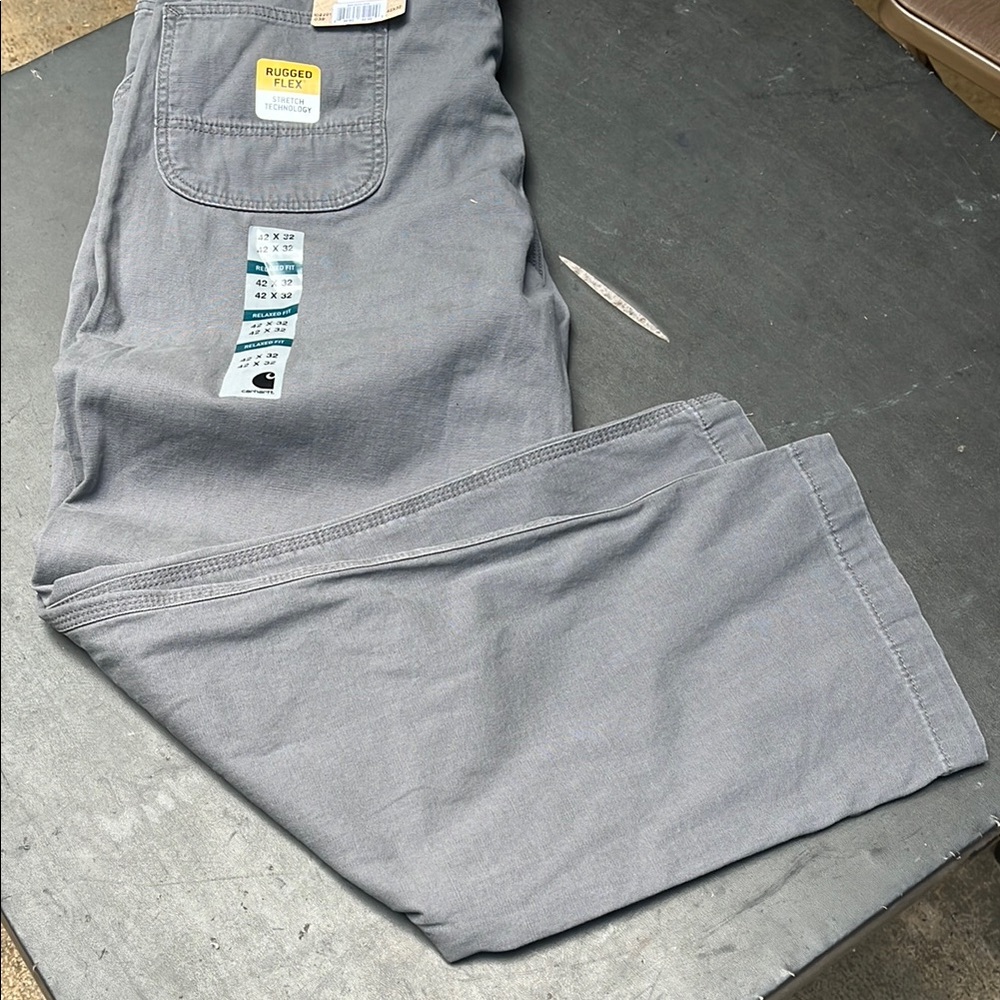 Carhartt Men's rugged flex rigby Gray Cargo Pants 42x32 New